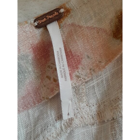 New Free People Size 4 Boho Sweet As Beach Linen Blend Casual Summer Mini Skirt - Picture 8 of 12